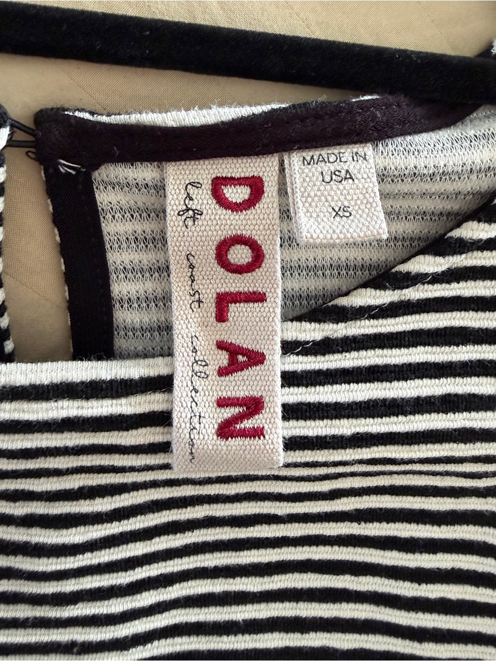 Dolan Black & White Striped Puff-Sleeve Tee - Picture 2 of 5